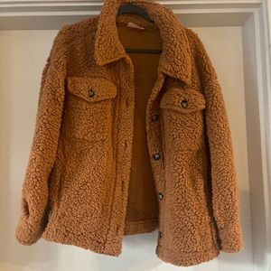 Oversized button down teddy sweater